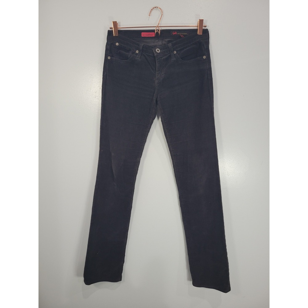 AG‎ Adriano Goldschmied Casablanca Corduroy Slim Straight Pants Grey Womens 28R